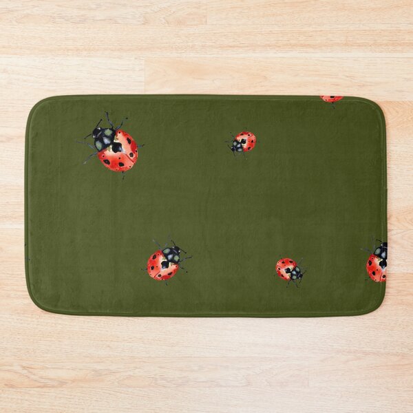 Item preview, Ladybug red nature pattern a watercolor sketch green designed and sold by Yana Mustafina | Boho Soulful Designs.
