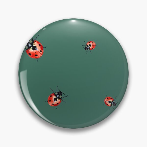 Item preview, Ladybug red nature pattern a watercolor sketch turquoise designed and sold by Yana Mustafina | Boho Soulful Designs.