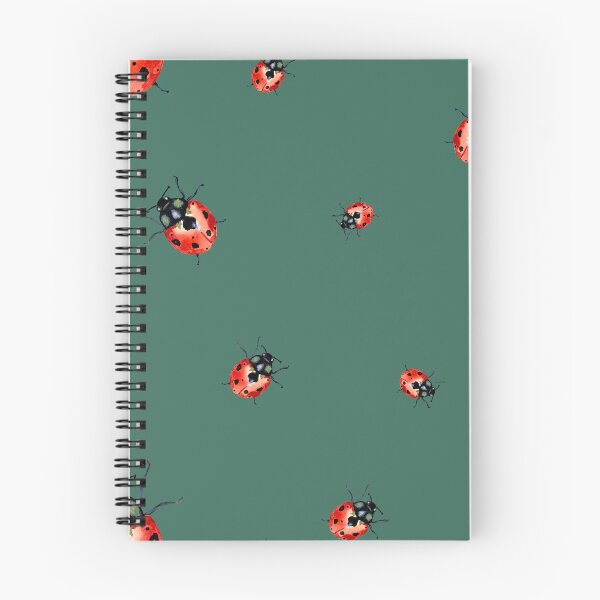 Item preview, Ladybug red nature pattern a watercolor sketch turquoise designed and sold by Yana Mustafina | Boho Soulful Designs.