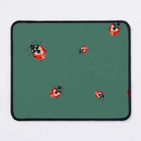 Item preview, Ladybug red nature pattern a watercolor sketch turquoise designed and sold by Yana Mustafina | Boho Soulful Designs.