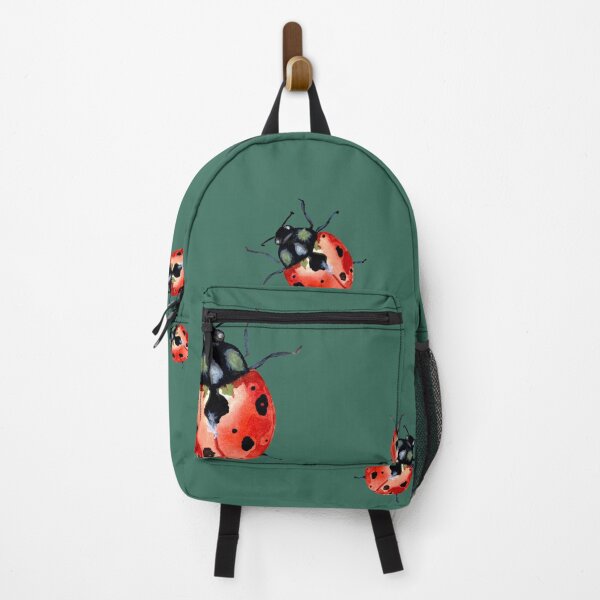 Item preview, Ladybug red nature pattern a watercolor sketch turquoise designed and sold by Yana Mustafina | Boho Soulful Designs.