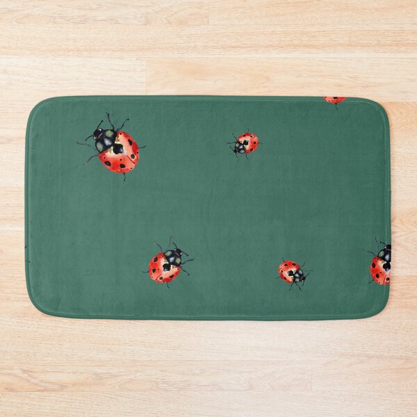 Item preview, Ladybug red nature pattern a watercolor sketch turquoise designed and sold by Yana Mustafina | Boho Soulful Designs.