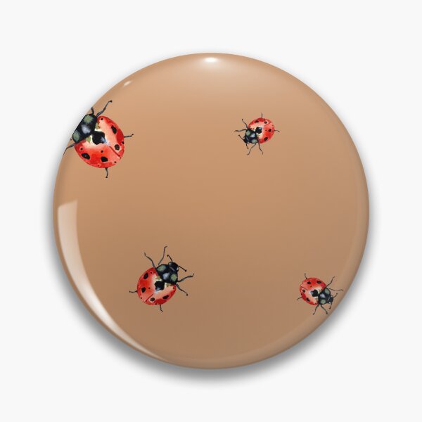 Item preview, Ladybug red nature pattern a watercolor sketch peach designed and sold by Yana Mustafina | Boho Soulful Designs.