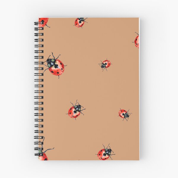 Item preview, Ladybug red nature pattern a watercolor sketch peach designed and sold by Yana Mustafina | Boho Soulful Designs.