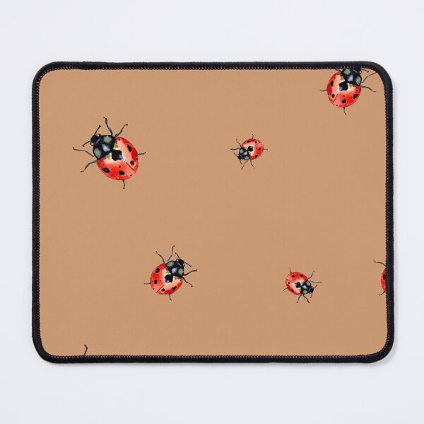 Item preview, Ladybug red nature pattern a watercolor sketch peach designed and sold by Yana Mustafina | Boho Soulful Designs.