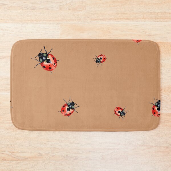 Item preview, Ladybug red nature pattern a watercolor sketch peach designed and sold by Yana Mustafina | Boho Soulful Designs.