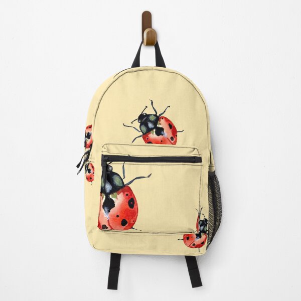 Item preview, Ladybug red nature pattern a watercolor sketch yellow designed and sold by Yana Mustafina | Boho Soulful Designs.