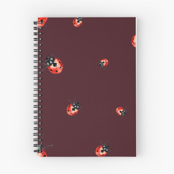 Item preview, Ladybug red nature pattern a watercolor sketch plum designed and sold by Yana Mustafina | Boho Soulful Designs.