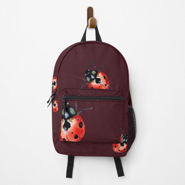 Item preview, Ladybug red nature pattern a watercolor sketch plum designed and sold by Yana Mustafina | Boho Soulful Designs.