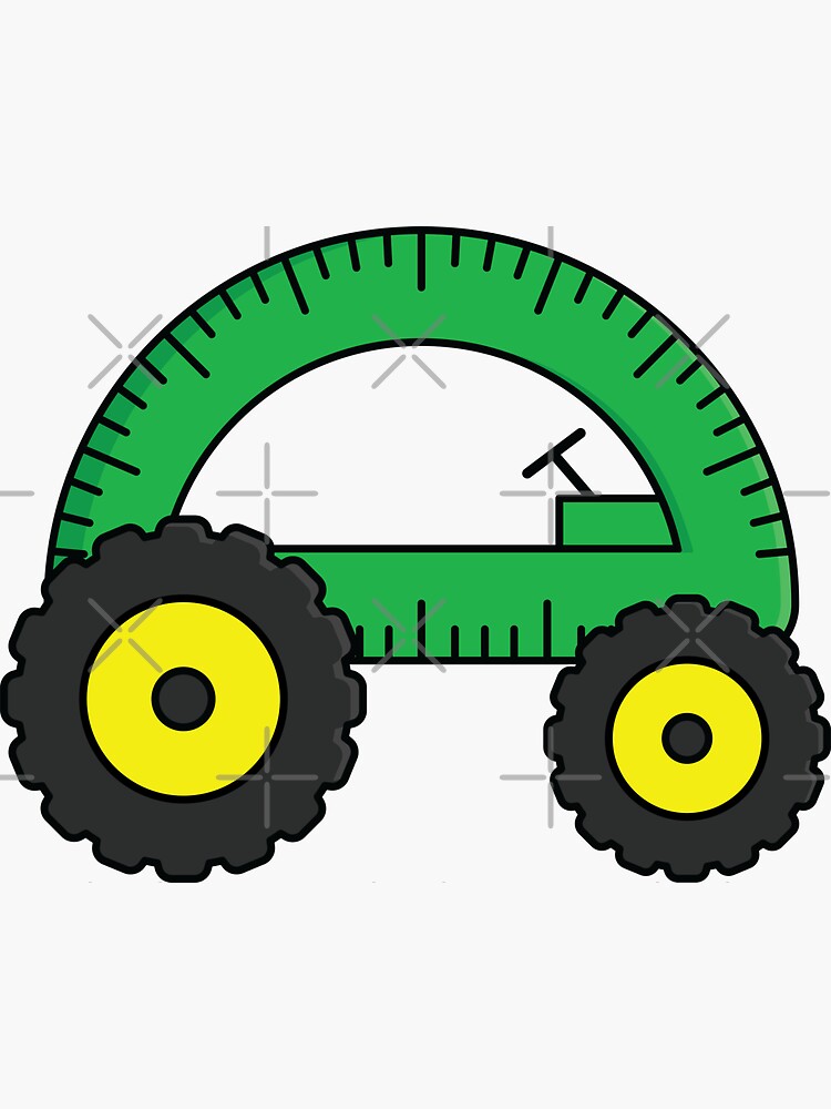 "Protractor Pun Wordplay" Sticker for Sale by ambertanderes Redbubble