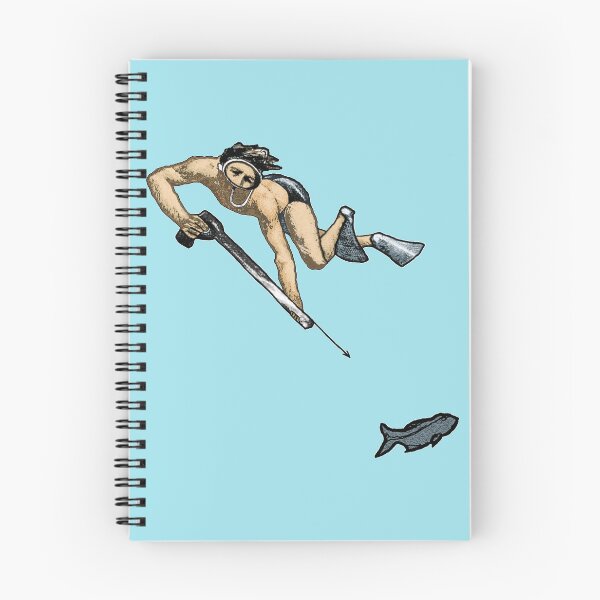 Item preview, Vintage Spearfishing Freediving Diver with a Speargun and a Fish URM designed and sold by urmaddad.