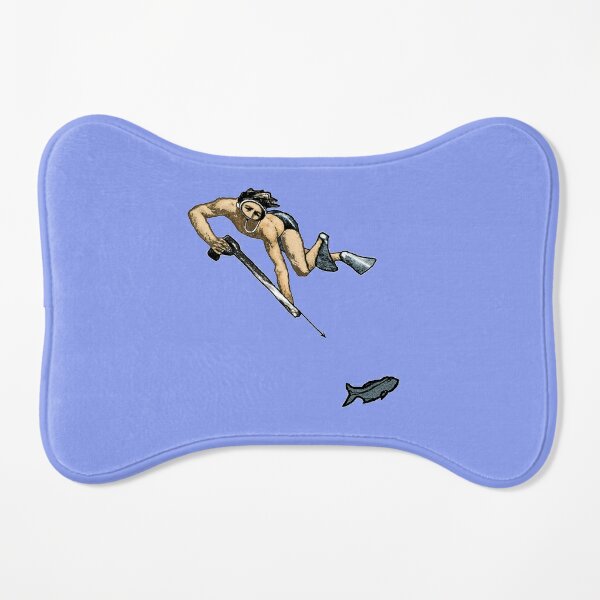 Vintage Spearfishing Freediving Diver and a Fish Urm Throw Blanket for Sale  by urmaddad