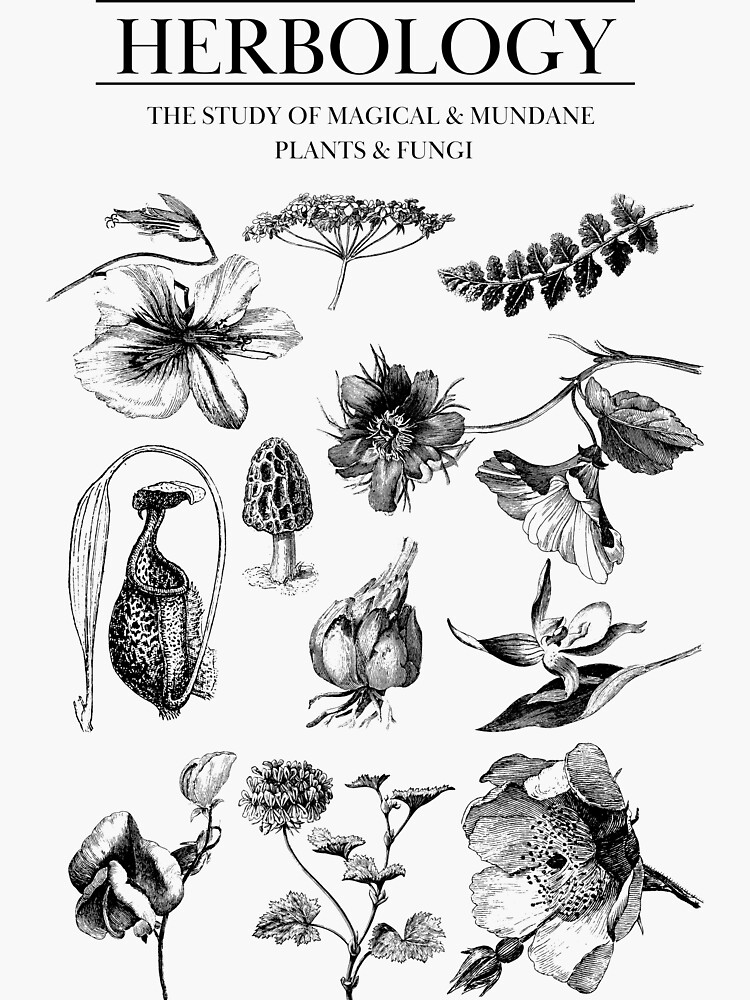 "Magical Herbology Textbook" Sticker for Sale by UntamedMermaid Redbubble