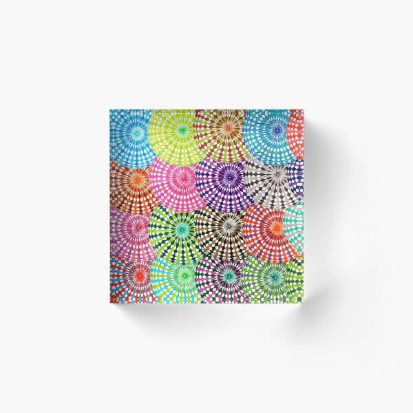 Mirrored Spirograph Artwork Acrylic Block