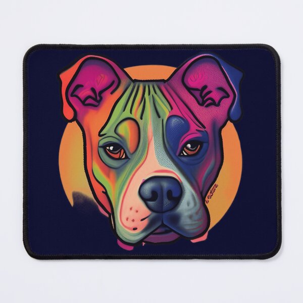 Item preview, Retro Sunset Colorful Pit Bull designed and sold by Alex-JuJu.