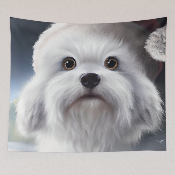 Item preview,  Christmas Bolognese Dog Wearing A Santa Hat designed and sold by ZenEverAI.
