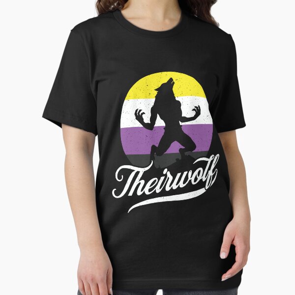 Aperçu de l'œuvre Theirwolf Non Binary Pride Non Binary NB Enby Flag créée et vendue par Queer Pride Shop.