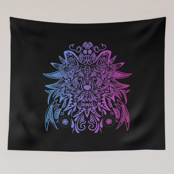 Item preview, Colorful Wolf Mandala designed and sold by MMwolfdogden.