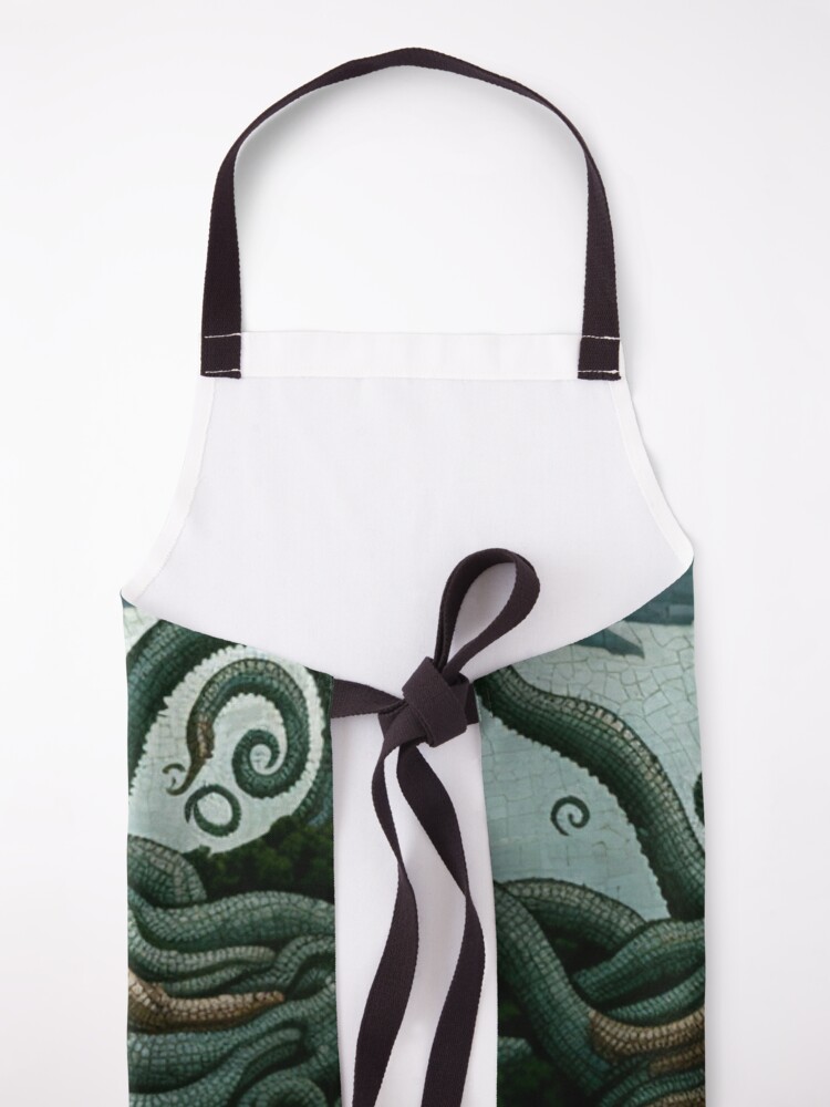 Thumbnail 5 of 6, Apron, Dies Cthulhu Ad Oppidum Venit. designed and sold by masukomi.