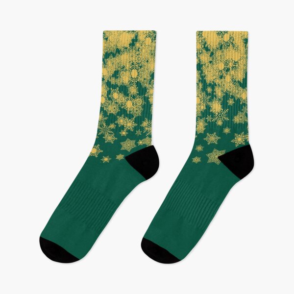 Item preview, Blizzard - Golden snowflakes on a green background designed and sold by illustratious.
