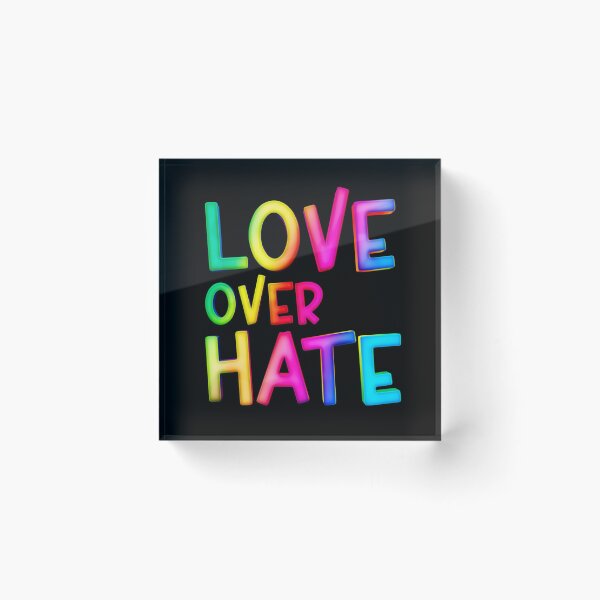 Item preview, Love Over Hate Rainbow Gradient Sans Serif Typography Inspirational Quote designed and sold by Cawaiico.