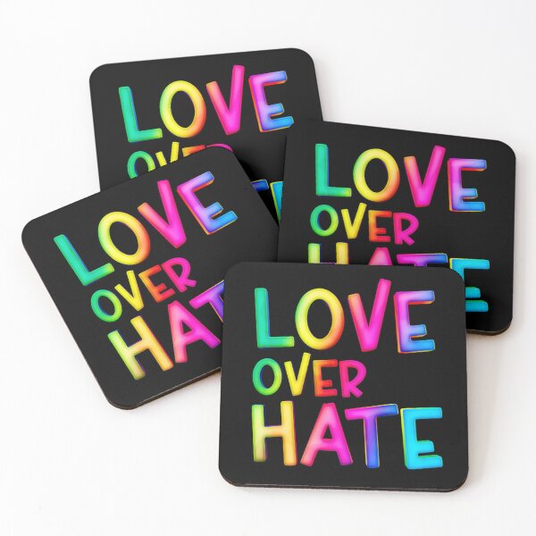 Item preview, Love Over Hate Rainbow Gradient Sans Serif Typography Inspirational Quote designed and sold by Cawaiico.