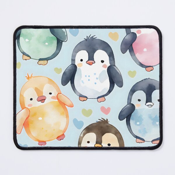 Item preview, Cute Kawaii Penguin Pattern Happy Pastel Colors designed and sold by ClairesPatterns.