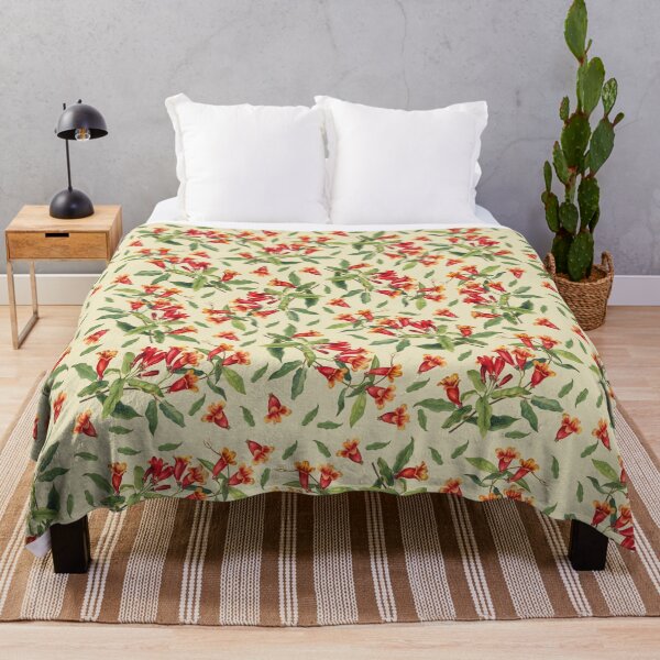 Item preview, Vintage red flowers pattern designed and sold by Alisonamona.