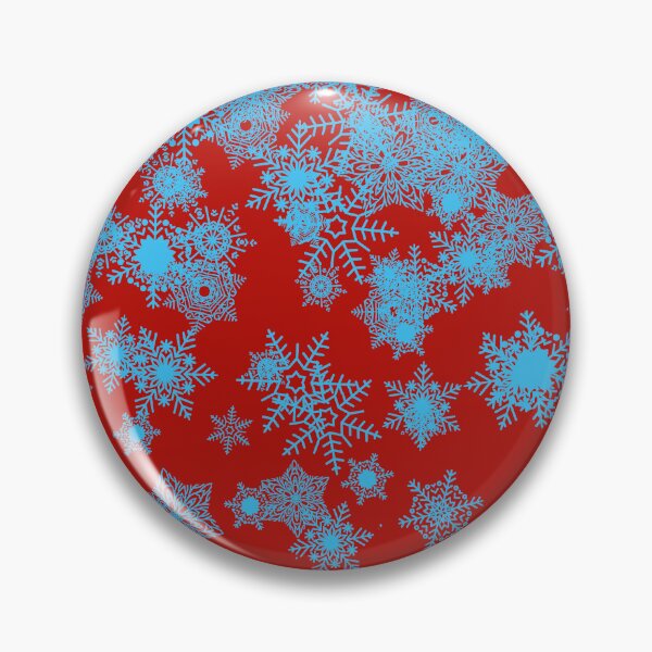 Item preview, Blizzard - Icy blue snowflakes on a red background designed and sold by illustratious.