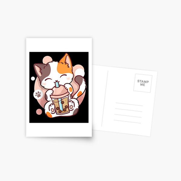 Cat Boba Cup Postcard for Sale by Bobaelyse