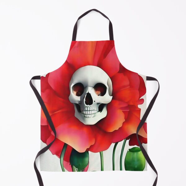 Item preview, Cool skull and pretty poppies designed and sold by ZiolaRosa.