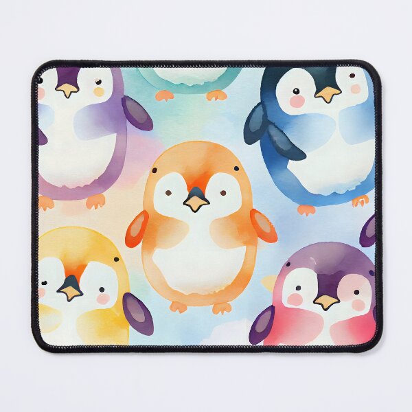 Item preview, Cute Kawaii Penguin Pattern Multi Colored Happy Pastel Colors designed and sold by ClairesPatterns.