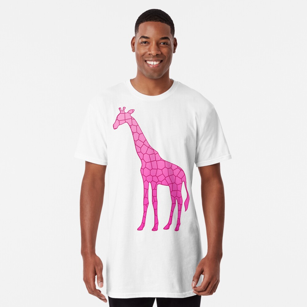 Modern Geometric Giraffe, Fuchsia and Light Pink T-Shirt, Zazzle