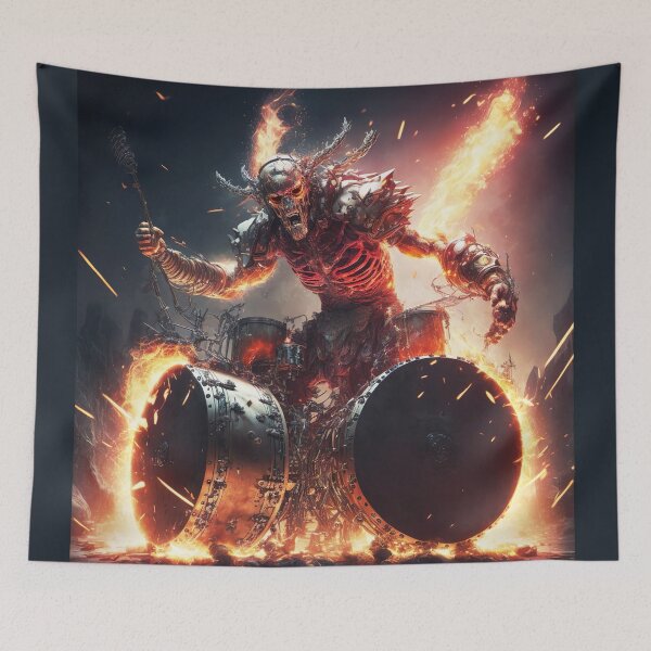 Item preview, Epic heavy metal rock drummer warlord designed and sold by Vela Barrera.