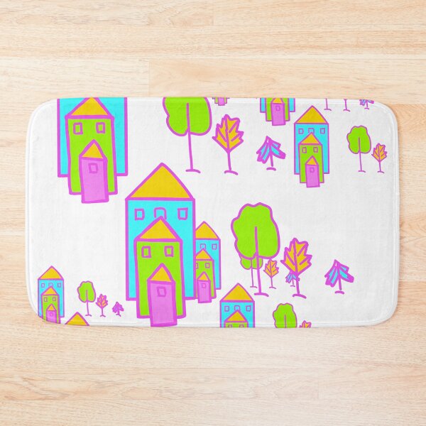 Item preview, Cartoon colorful houses and trees designed and sold by stavina.