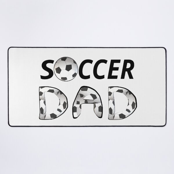Item preview, Soccer Dad. Soccer Ball and Black and White Soccer Patterned Letters. (White Background) designed and sold by ArtByLM.