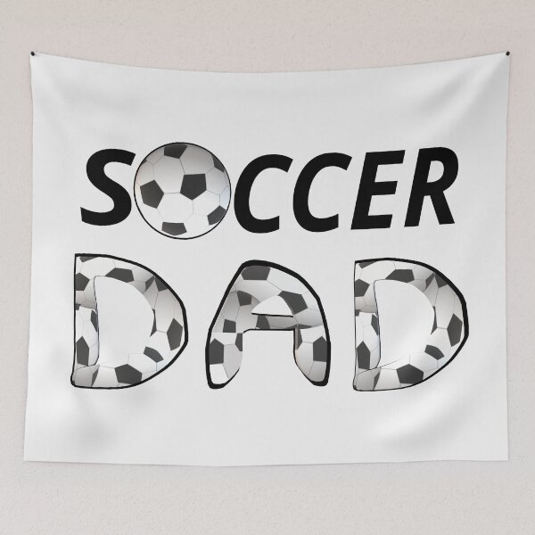 Item preview, Soccer Dad. Soccer Ball and Black and White Soccer Patterned Letters. (White Background) designed and sold by ArtByLM.