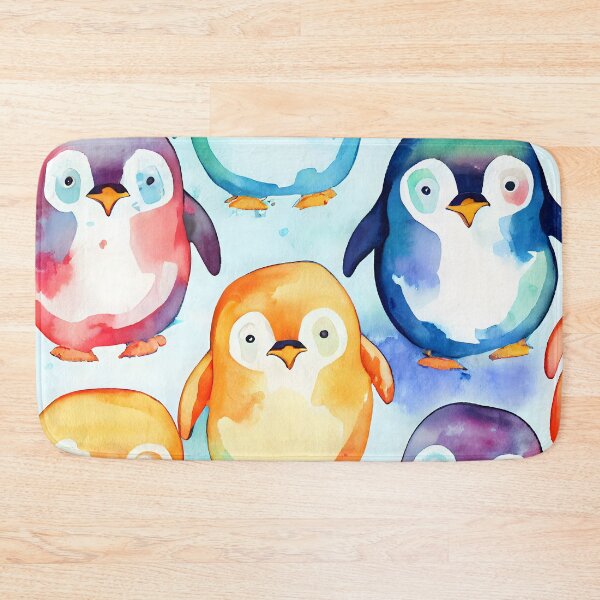 Item preview, Cute Kawaii Penguin Pattern Bright and Happy Uplifting Pastel Colors designed and sold by ClairesPatterns.