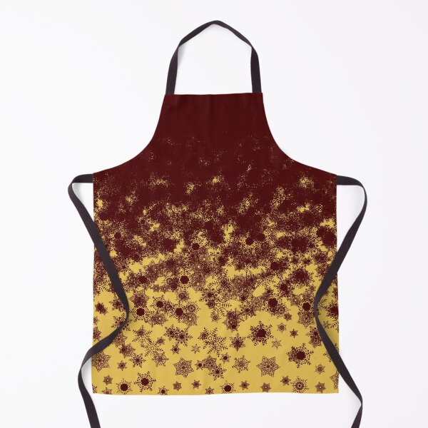 Item preview, Blizzard - Maroon snowflakes on a golden background designed and sold by illustratious.