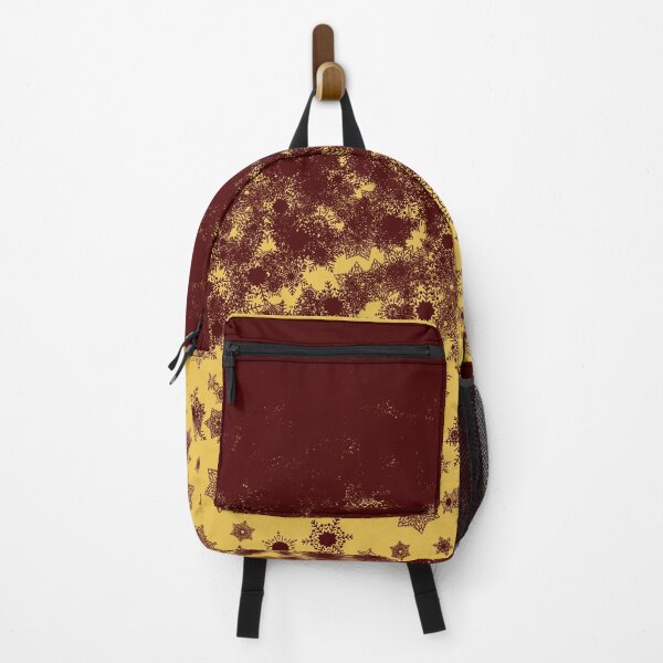 Item preview, Blizzard - Maroon snowflakes on a golden background designed and sold by illustratious.
