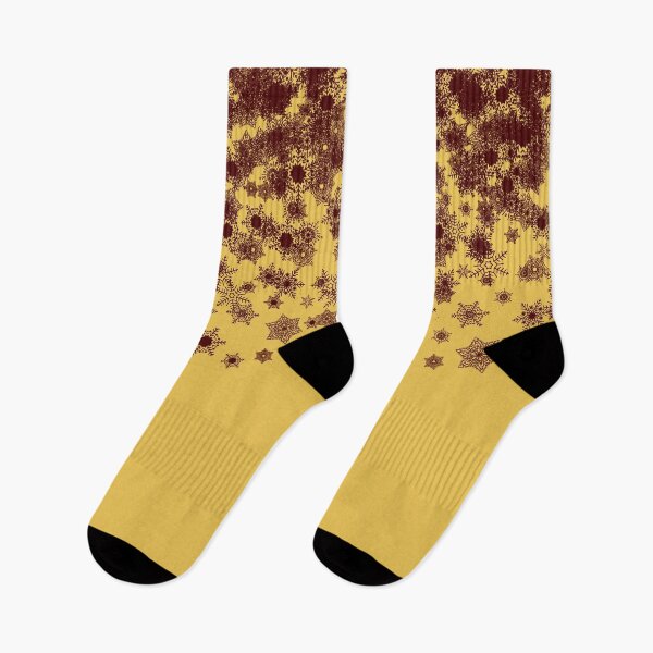 Item preview, Blizzard - Maroon snowflakes on a golden background designed and sold by illustratious.