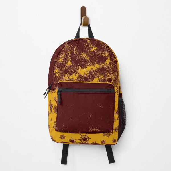 Item preview, Blizzard - Maroon snowflakes on a yellow background designed and sold by illustratious.