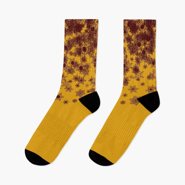Item preview, Blizzard - Maroon snowflakes on a yellow background designed and sold by illustratious.