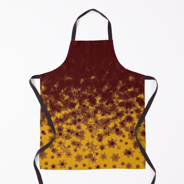 Item preview, Blizzard - Maroon snowflakes on a yellow background designed and sold by illustratious.