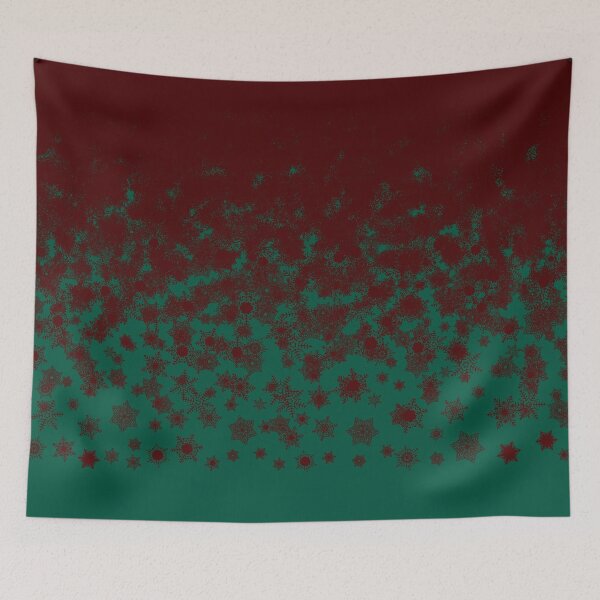 Item preview, Blizzard - Maroon snowflakes on a green background designed and sold by illustratious.