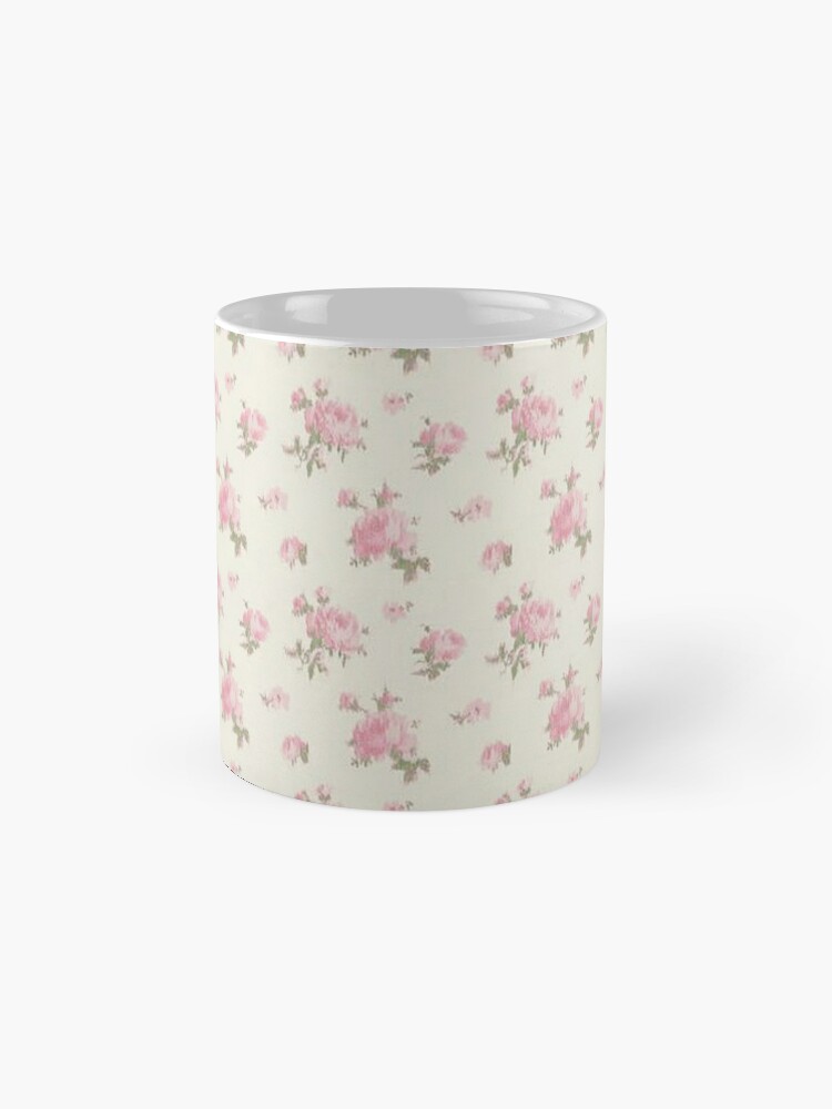 Preppy Pink Flowers Minimalist Pattern Coffee Mug by cadinera