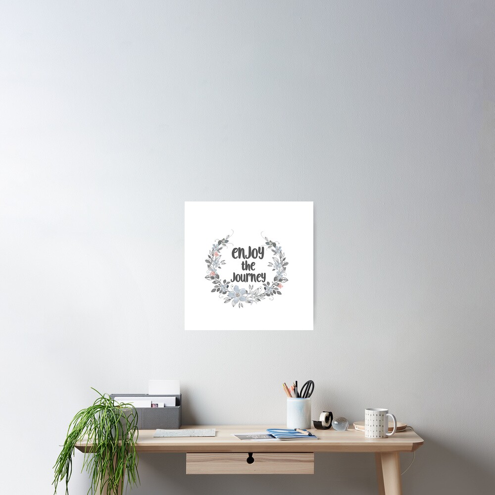 Inspirational quote - Enjoy the journey - Cute floral typography | Art  Board Print