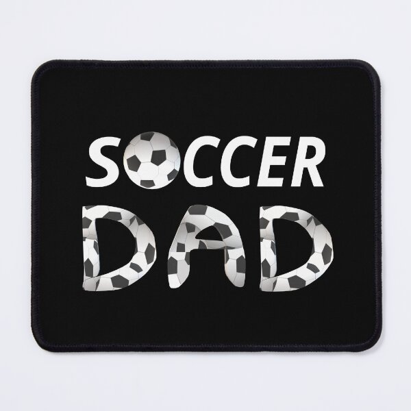 Item preview, Soccer Dad. Soccer Ball and Black and White Soccer Patterned Letters. (Black Background) designed and sold by ArtByLM.