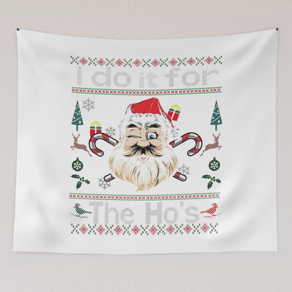 Item preview, Ugly Christmas Sweater santa say i do it for the hos  designed and sold by lacasanostra.