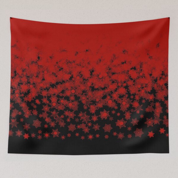 Item preview, Blizzard - Red snowflakes on a black background designed and sold by illustratious.